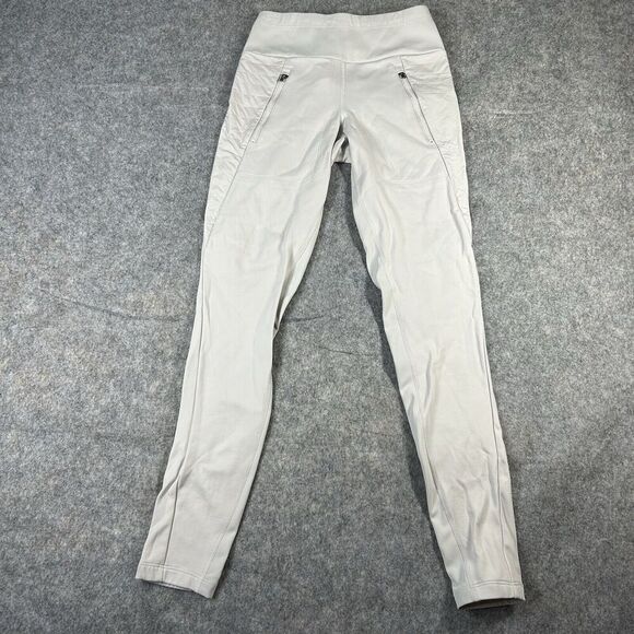 Athleta Pants Womens XXS Peak Hybrid Fleece Tight White Pockets Nylon Stretch - Picture 1 of 9